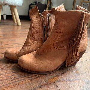 Sam Edelman Louie Tan Leather fringe boots - 6M